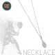 HANDMADE NECKLACE WITH STEEL CHAIN AND TENNIS RACKET SILVER PLATED