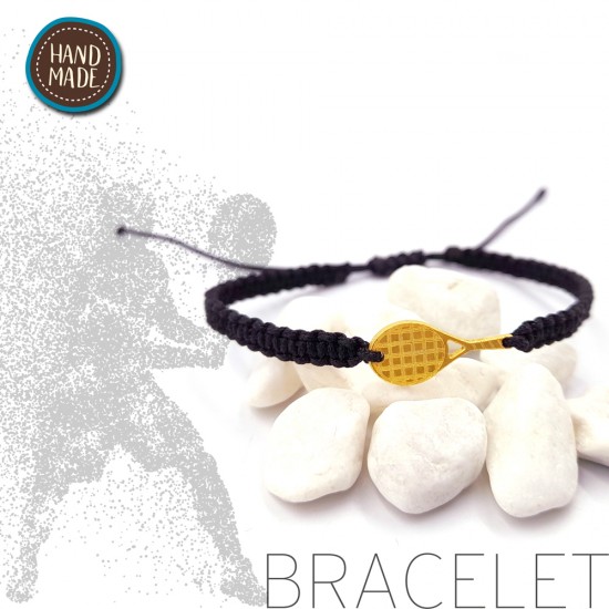 BRACELET WITH GOLD PLATED TENNIS RACKET