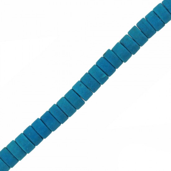 HOWLITE RONDELLE BEADS 2x4mm ~40cm TURQUOISE