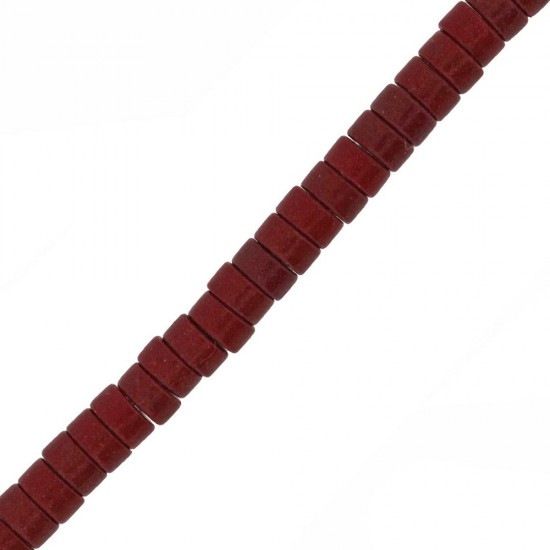 HOWLITE RONDELLE BEADS 2x4mm ~40cm DARK RED