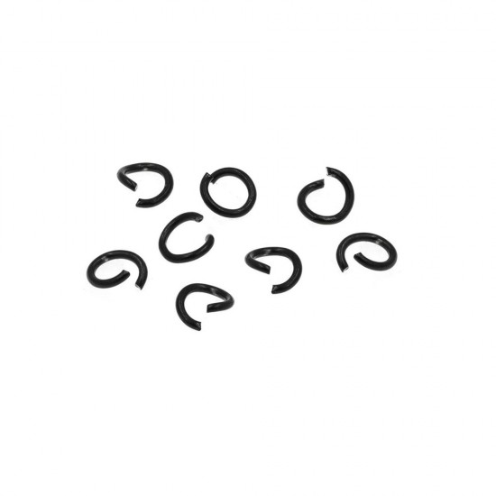STEEL CONECTING RING 4x0,5mm (PACK OF 20 PIECES) BLACK
