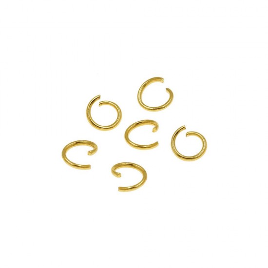 STEEL CONECTING RING 6x0,8mm (PACK OF 20 PIECES) GOLD PLATED