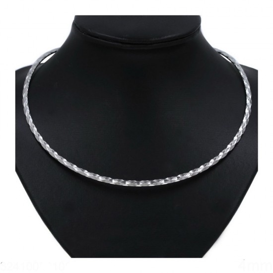 STAINLESS STEEL HAMMERED COLLAR NECKLACE OPEN, THICKNESS 4mm
