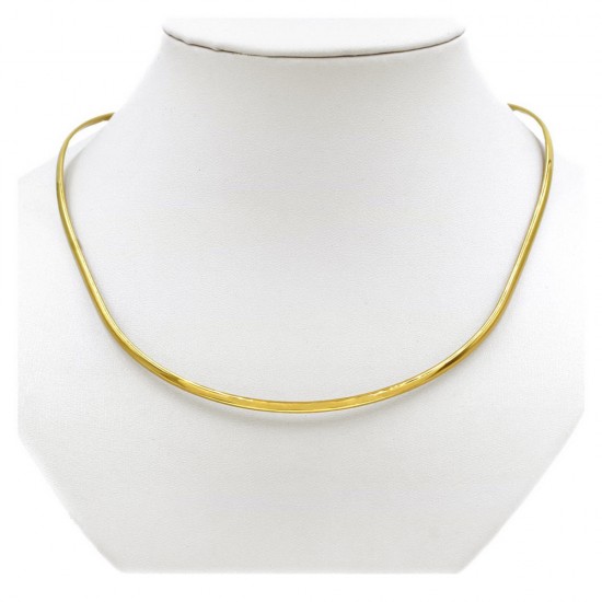 STAINLESS STEEL FLAT COLLAR NECKLACE OPEN, THICKNESS 3mm GOLD PLATED
