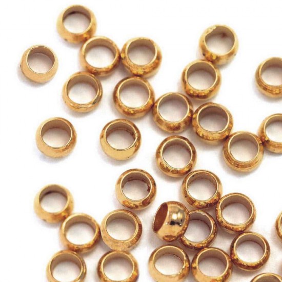 BRASS CRIMP BEADS ROSEGOLD PLATED 3mm (PACK OF 500 PIECES)