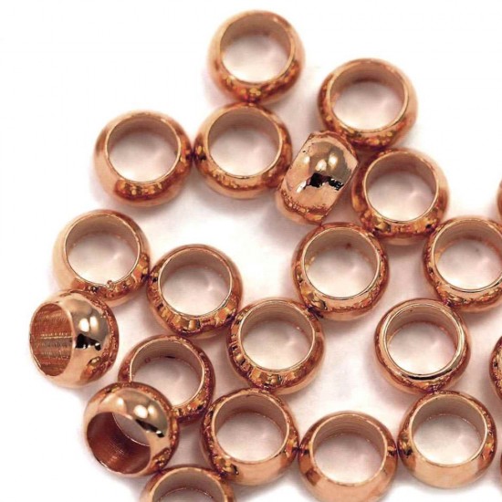 BRASS CRIMP BEADS ROSE GOLD PLATED 4mm (PACK OF 100 PIECES)