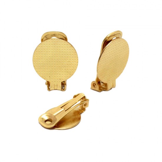 BRASS CLIP-ON EARRING WITH PLATE 18mm