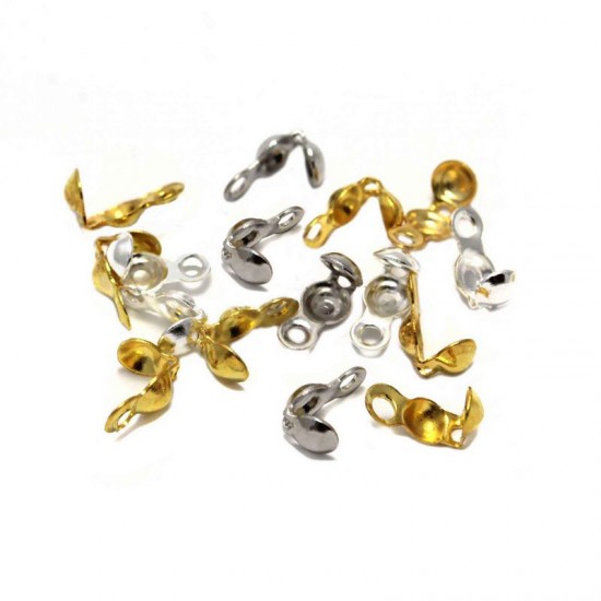 BRASS CLAMSHELL BEAD TIP 4mm (PACK OF 10 PAIRS)