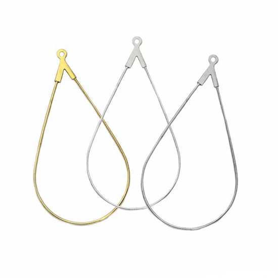 BRASS WIRE BEADING HOOP PEARSHAPR WITH LOOP 45mm