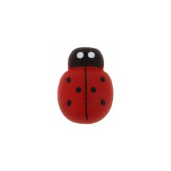 WOODEN BEAD LADYBUG 8x11mm